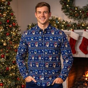 Justice League Christmas Button Down Shirt